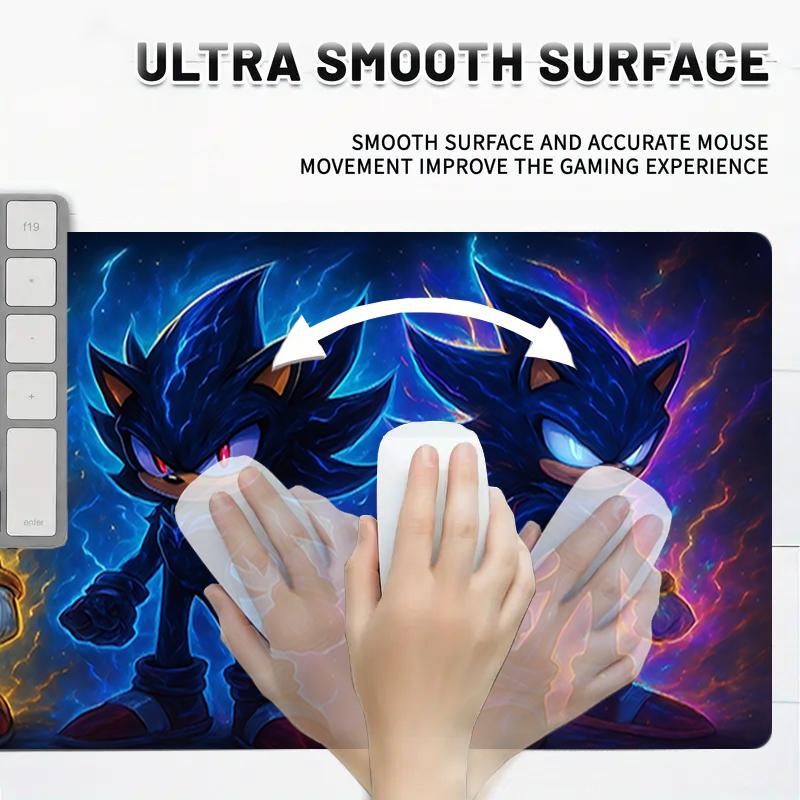 1Pc Sonic Hedgehog Artwork Gaming Mouse Pad Keyboard Desk Mat Non-slip Rubber Lock Edge Waterproof Computer Mousepad for Office Home Decor S1522