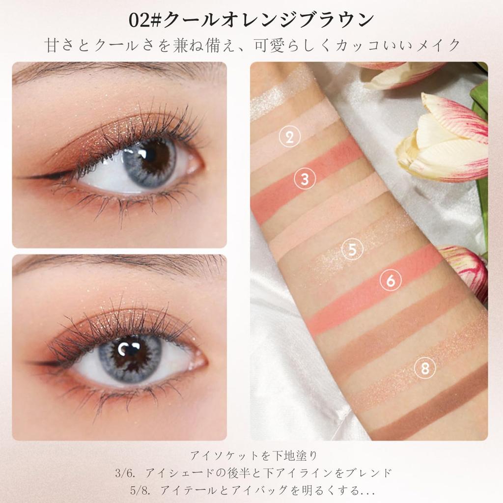 Gevlonecirly Lidschatten Perfekt für jeden Tag und verhindert Geeignet für empfindliche Matte Perlmutt-Finish Palette, 3-Farbig, 24-Stunden Wischfest, Dates,