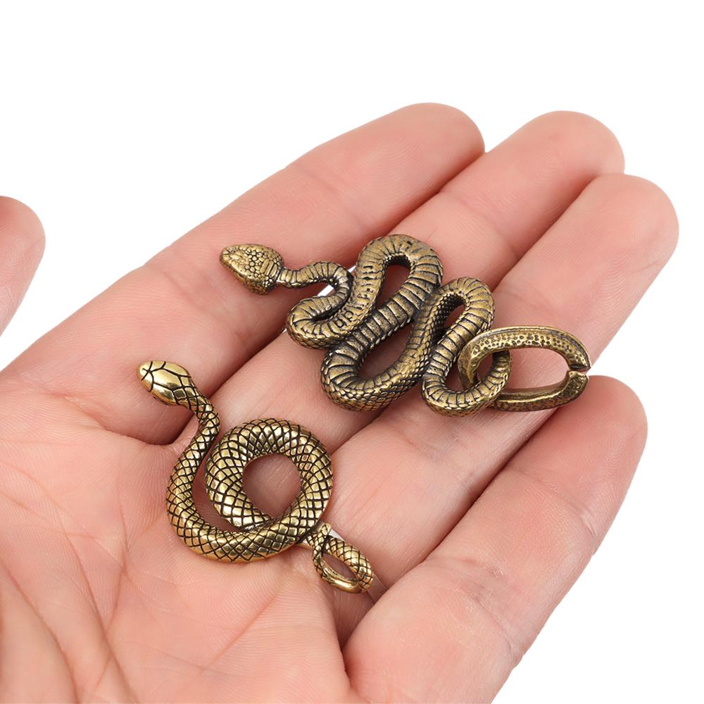 Brass Metal Handmade Cobra Animal Keyring Snake Shape Keychain Hand Bag Pendant Key Ring Tool