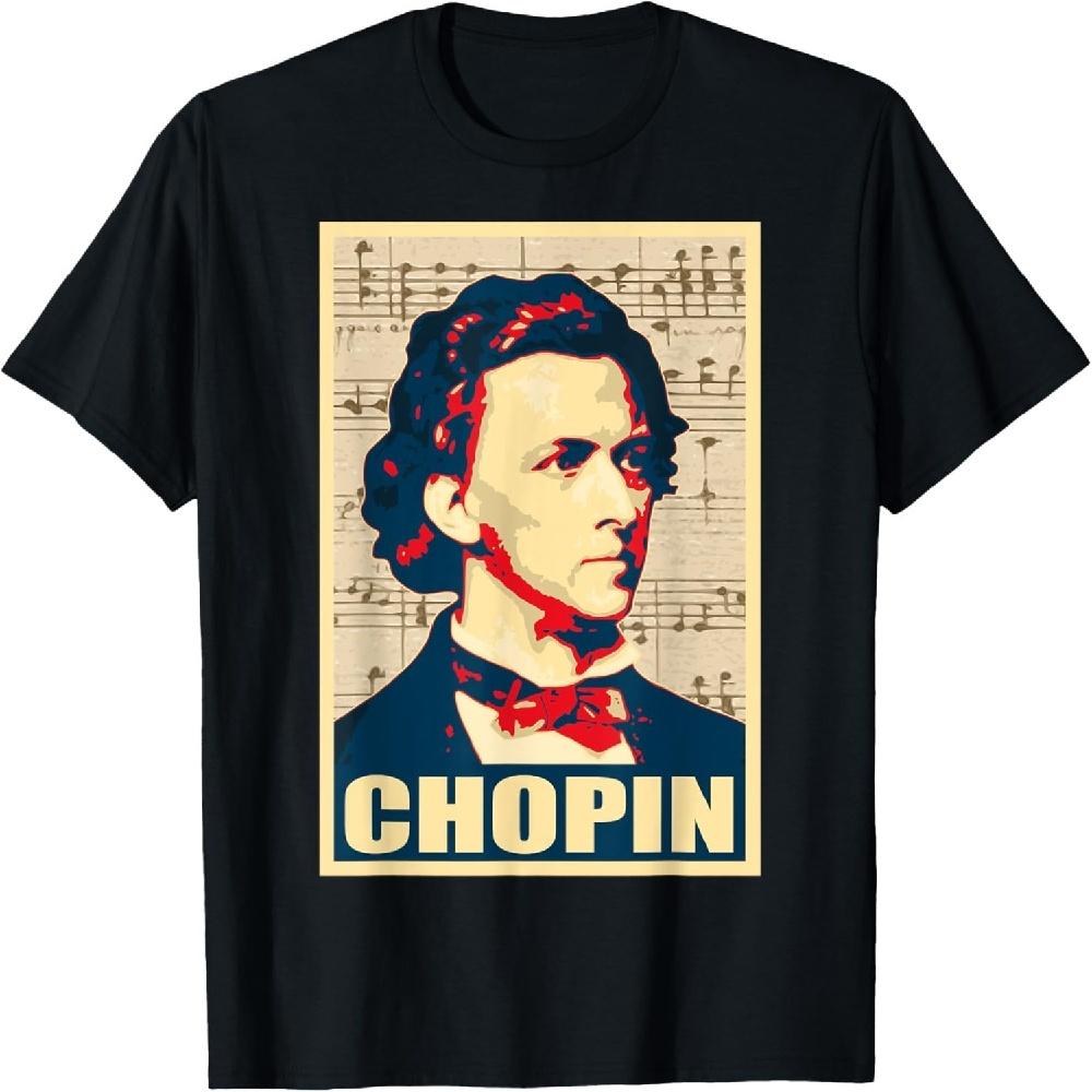 Ретро Пропагандистская Футболка Фредерика Шопена S чёрный