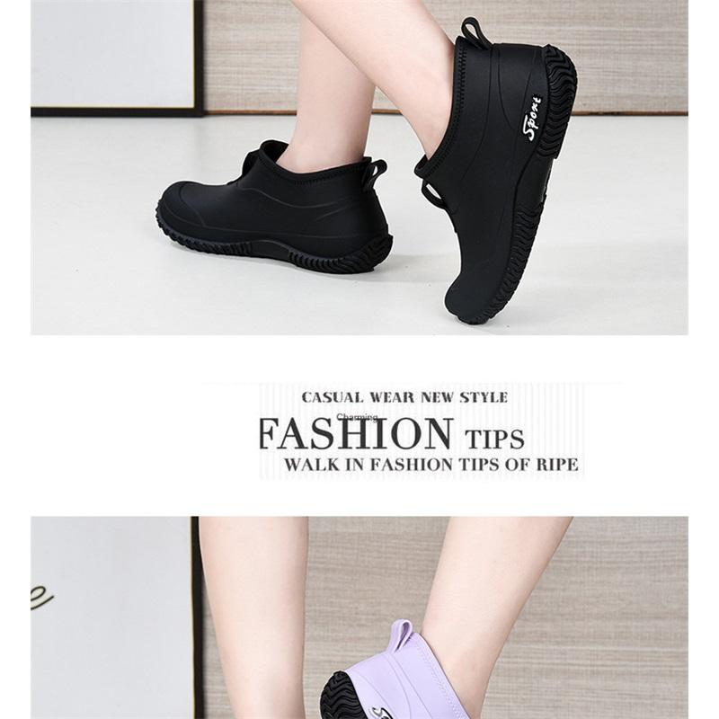 Women's Anti Slip Waterproof Thickened Low Top Rain Shoes