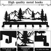 Key Holder Wall Mounted Key Hooks, Black Metal Key Rack Hooks, The Great Grove, Mountain Theme Wall Decoration Hooks, with 7 Hooks, Applicable To