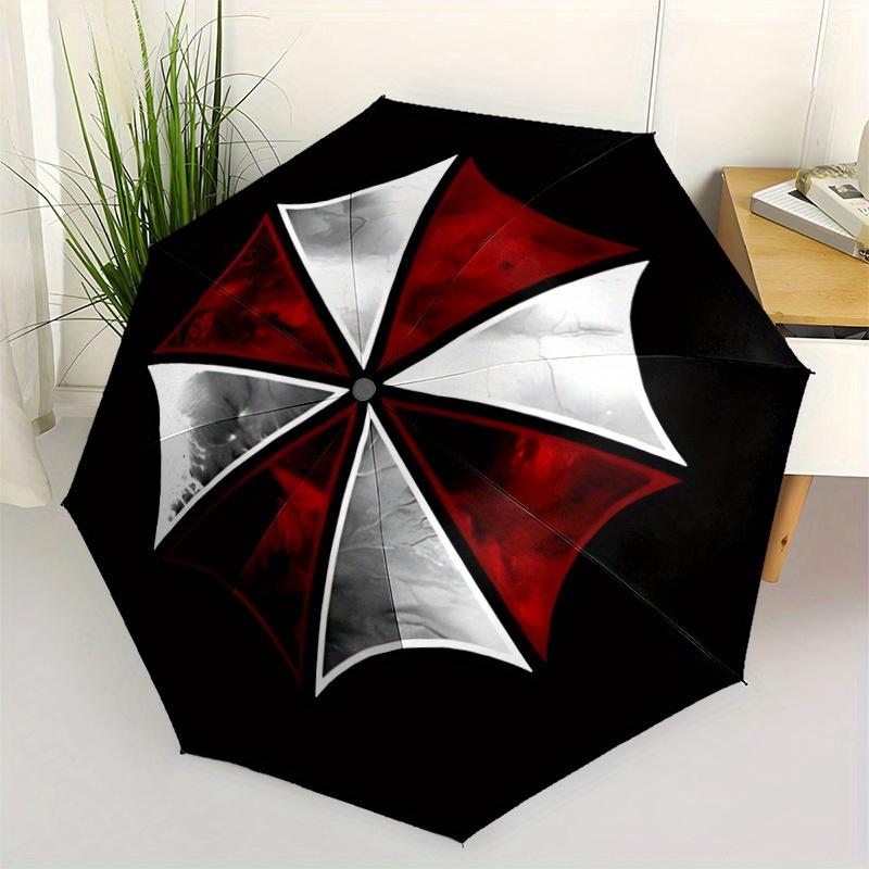 1pc Umbrella Corporation Automatic Open/close Folding Compact Umbrella, 8-Rib Sturdy Canopy, Lightweight Portable, Everyday Use, Gift, Outdoor Umbrell