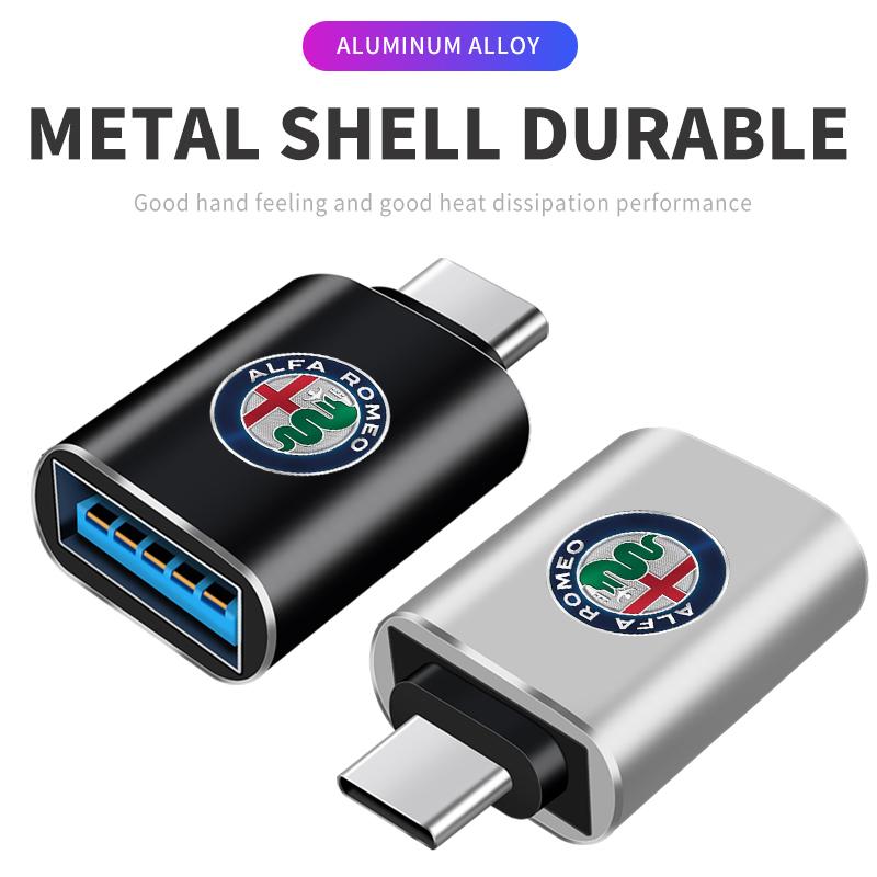 EORUZ1 Car Type-C Turn USB3.0 Adapter Auto Converter Interior Parts For Alfa Romeo 159 Giulietta Giulia 147 Mito 156 Stelvio Volante