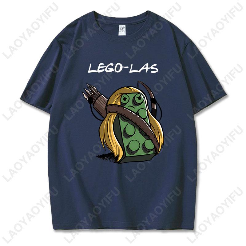 Funny Anime Cartoons Lego-las Printed T-shirt Humor Style Summer Fashion Short-sleev T Shirt Y2k Streetwear Cotton Tee Camisetas