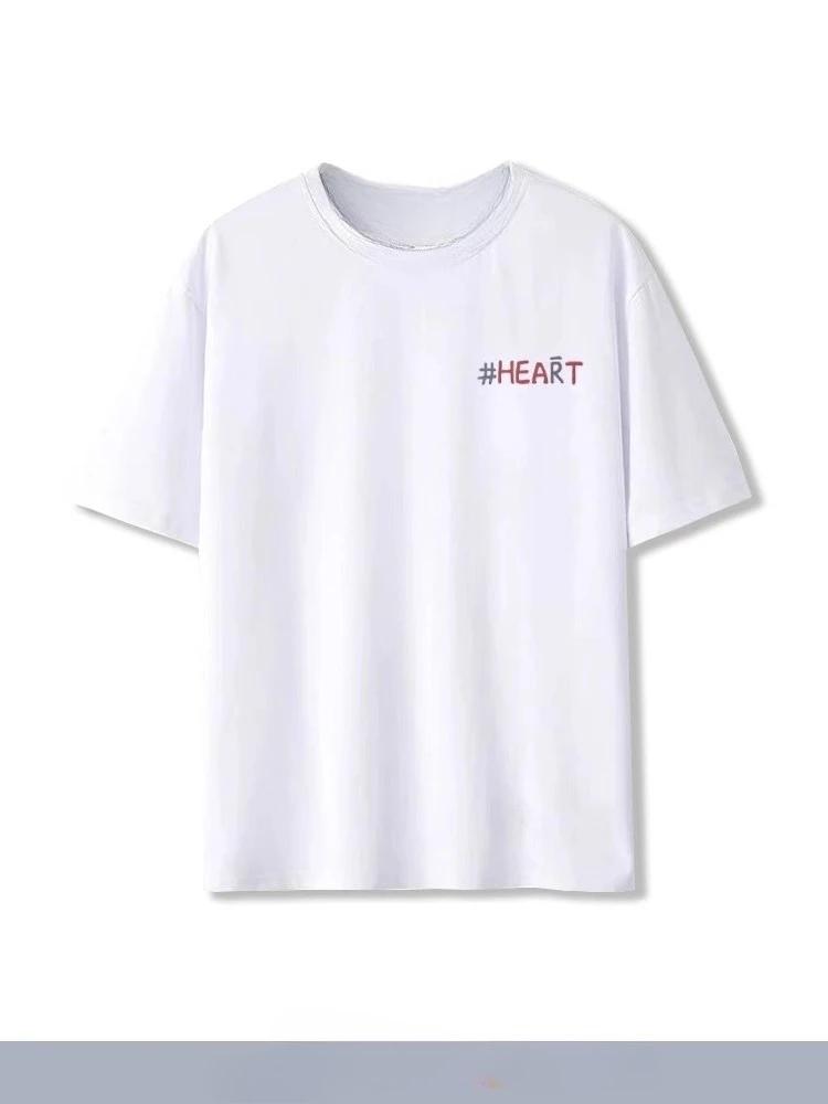 

HEART Print Lycoris Recoil Nishikigi Chisato Cosplay Short Sleeve T-shirt Men s and Women s Pure Cotton Summer Top - Men s Su... S разноцветный