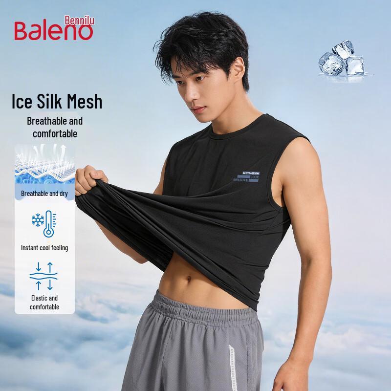 Baleno Herren Ice Silk Schnelltrocknendes Netz-Unterhemd