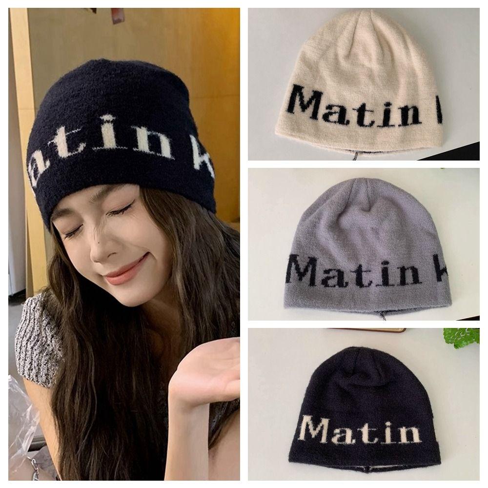 

Korean Style Letter Woolen Hat Beanie Hat Knitted Hat Soft Warm