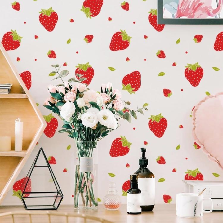Erdbeer-Sticker Wasserdicht Klebend PVC Wandaufkleber Wiederverwendbar Fenster-Sticker Für Kinderzimmer Kindergärten Klassenzimmer Wand