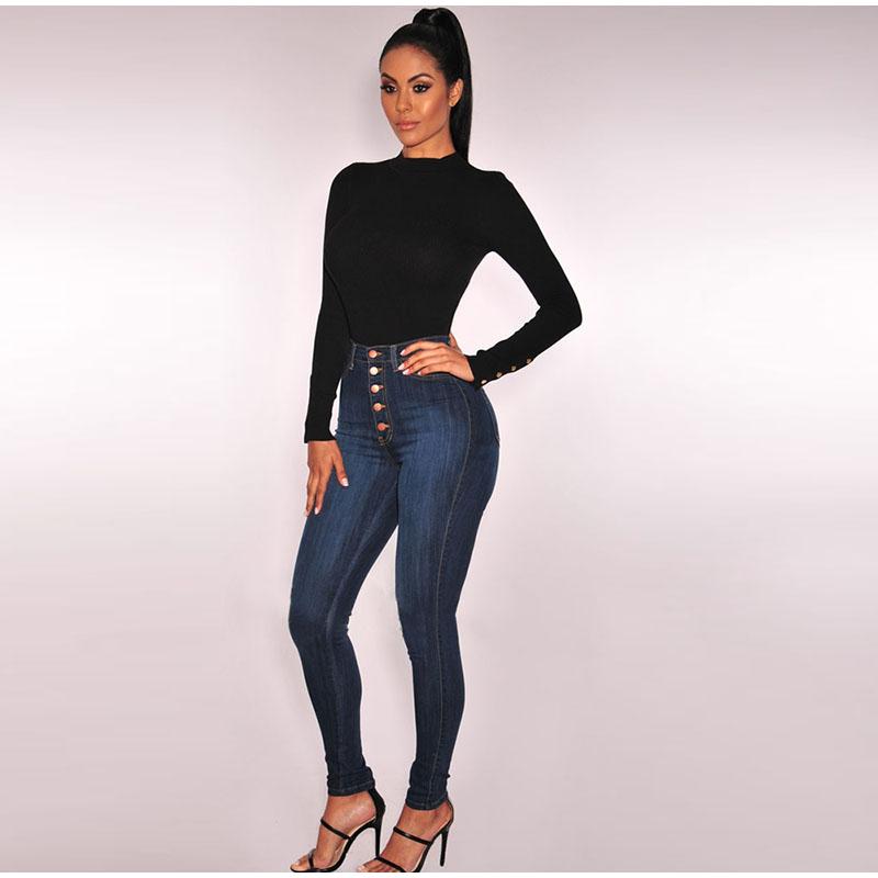 High-waisted Sexy Stretchy Jeans Women's Slimming Denim Cotton Pants Elastic Waist Female Fashion Tightening Smoothing Shaping