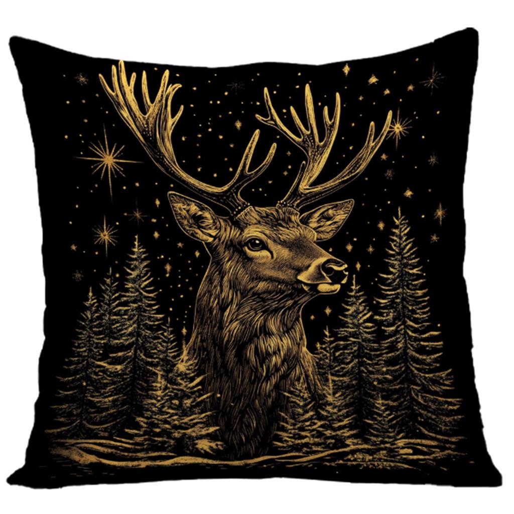 Трансграничная рождественская наволочка с мультяшным принтом Санта-Клауса и снеговика для дивана 4545cm no insert 699₽