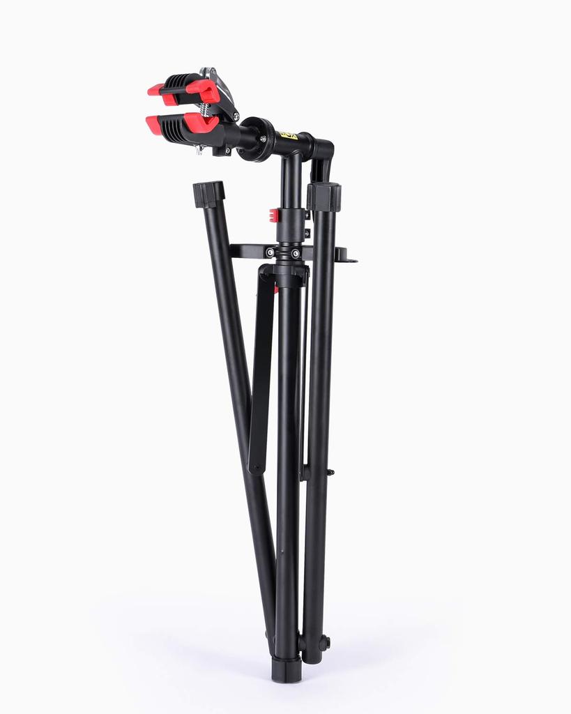 CXWXC Bicycle Maintenance Stand Work Stand Road Bike Steel Adjustable Foldable Display Stand with Tool Support Bar Black Height/Angle Tray/Handle