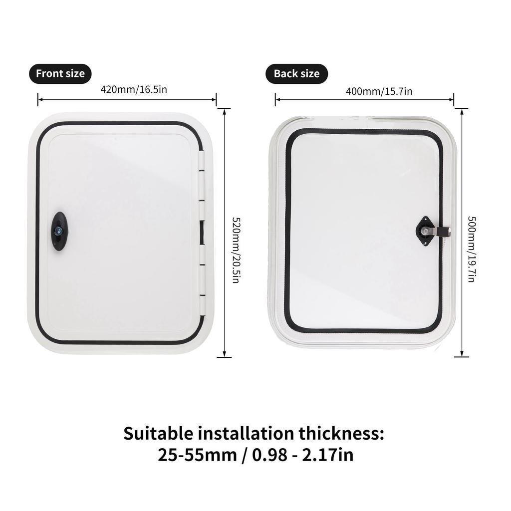 RV Compartment Door RV Compartment Door H500 W400mm Anti UV Perfect Sealing Rounded Corner Baggage Storage Door for Motorhome