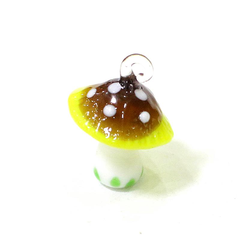 2Pcs Mini Cute Mushroom Charms Glass Pendant Diy Jewelry Making Craft Supplies Perfect Festival Party Gifts for Handmade Lovers