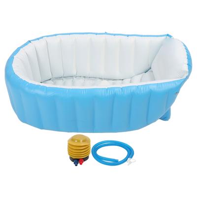 Inflatable Baby Bathtub with Air Pump Anti Leakage Ergonomic Backrest Folding Toddler Bath Tub