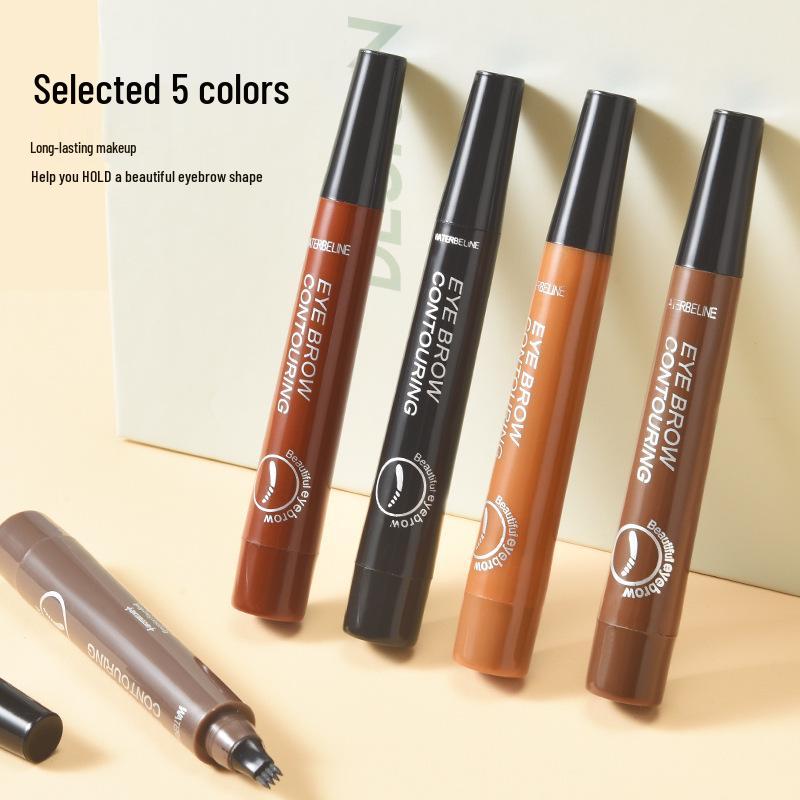 2025 Four-Prong Eyebrow Pencil: Natural, Long-Lasting, Smudge-Proof, Waterproof, Sweatproof, Non-Fading.