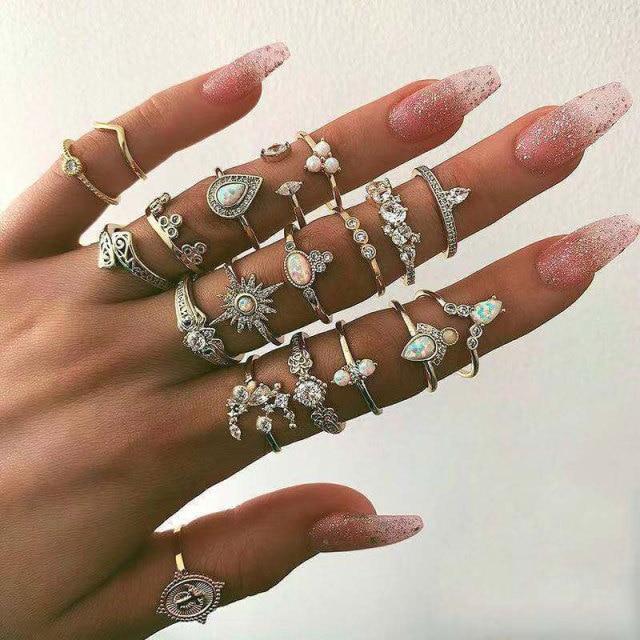 Snake Rings for Women Fashion Jewelry Ring Sets Vintage Bague Femme Rings for Girls Adjustable Finger Ring Anillo