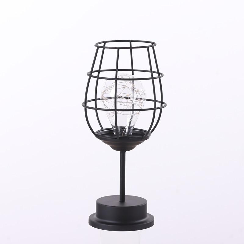 Nordic Wrought Iron Wine Glass Lamp - Indoor Decorative Copper Wire Christmas Light