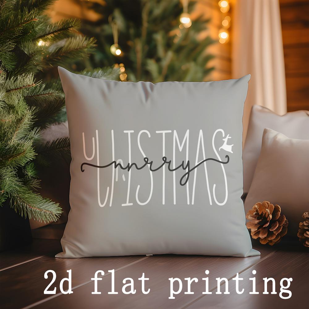 Heimdeko Weihnachten & Winter Thema Digital Bedrucktes Muster Kissenbezug Geeignet für Sofa Schlafzimmer Auto Kissenbezug