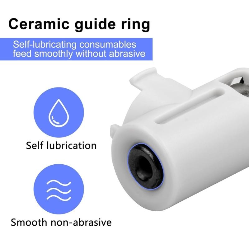 2PCS PTFE Filaments Inlet Adapter Feed Tube Connectors For A1mini 3D Printer Featuring Smooth Ceramic Guide Bearing Rings