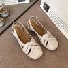 Fashion Hollow Single Shoes 2025 Spring and Summer New Medium and Chunky Heel Baotou Shallow Mouth Casual Women's Sandals