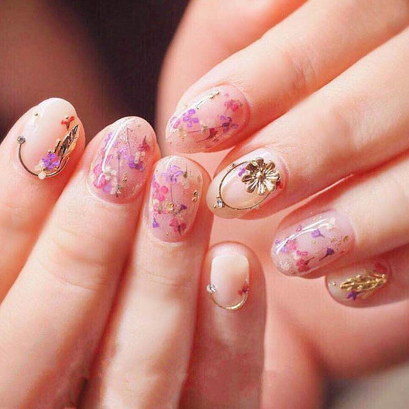Flower Nail Art Decoration Real Mini Dried Blossom Natural Floral Stickers Nail Charms Diy Manicure Nails Accessories Home Salon