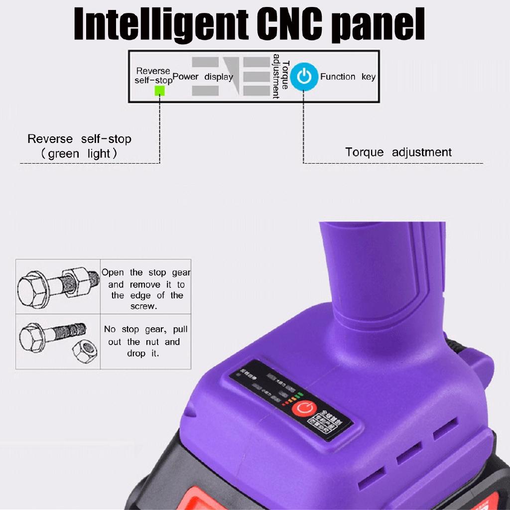 Brushless 24800mAh 480NM 2in1 Electric Drill &Impact Wrench Cordless High Torque