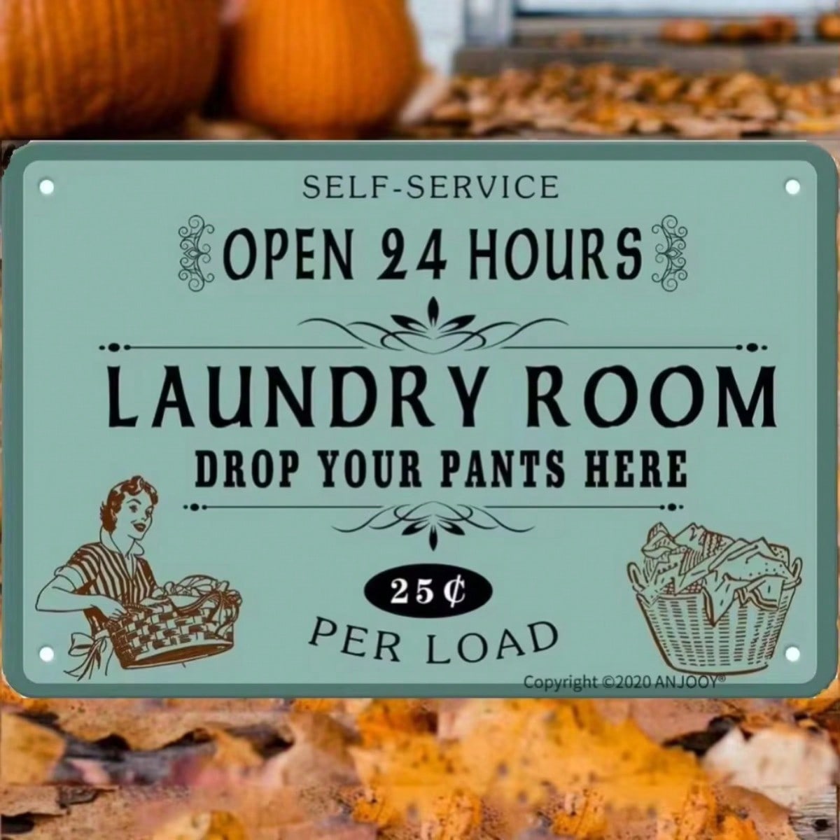 Vintage Laundry Wall Art Sign Humorous Retro Decor for Home Cafe Bar Bold Colors Funny Metal Tin Poster 20x30cm