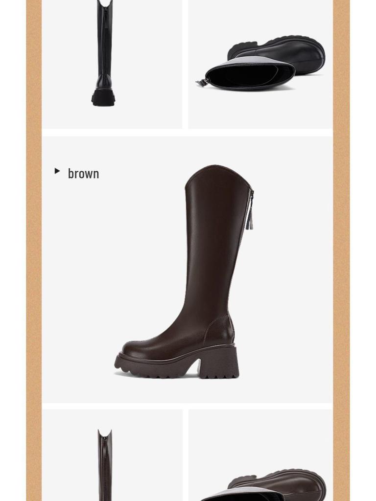 Women's Chunky Heel Over-the-Knee High Boots: 2025 Autumn/Winter Thick Sole Stovepipe, Hot Girl Style