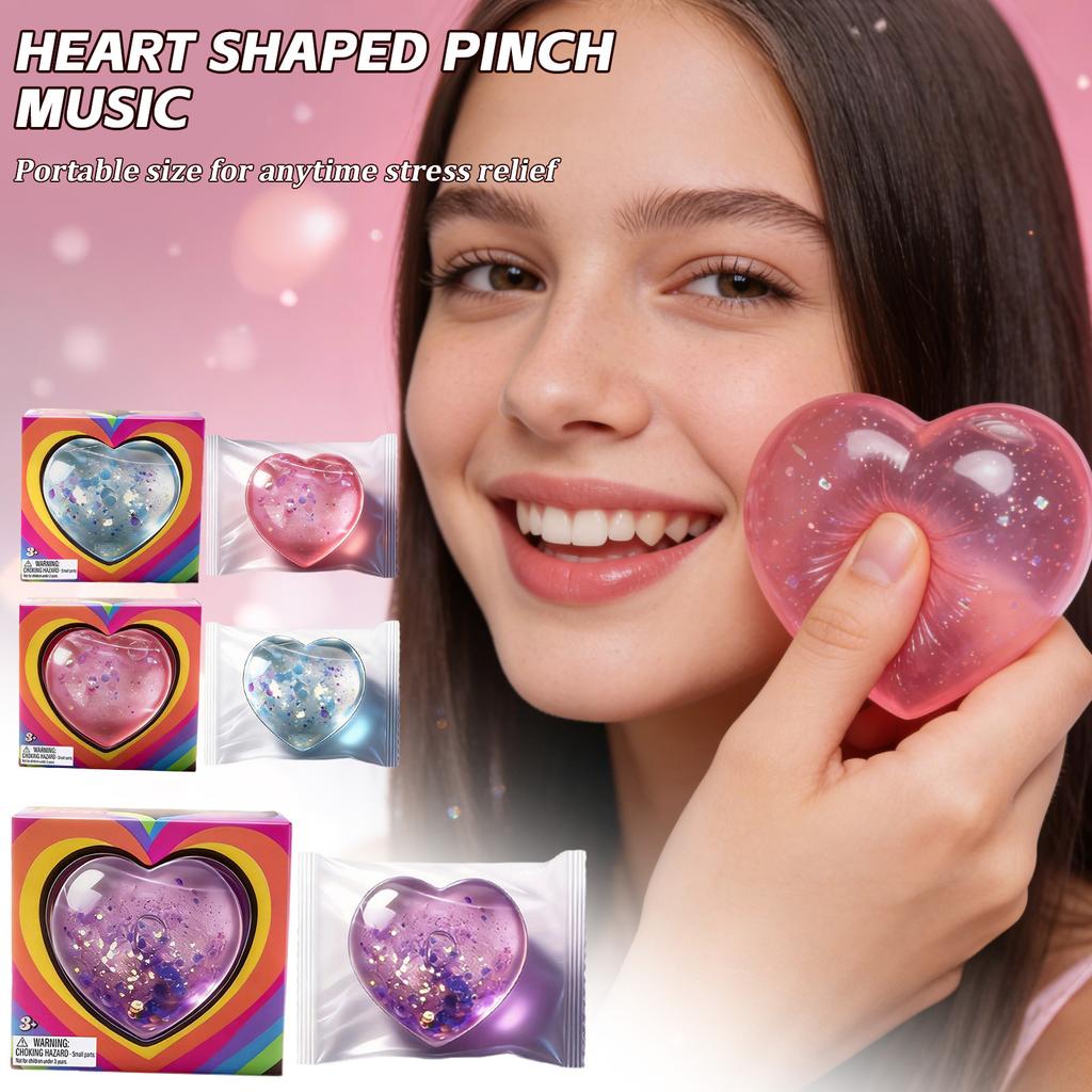Needoh Style Heart Shaped Stress Reliever Super Soft Squishy Gel With Uplifting Vibes Sensory Fidget Gadget For Anxiety Relief