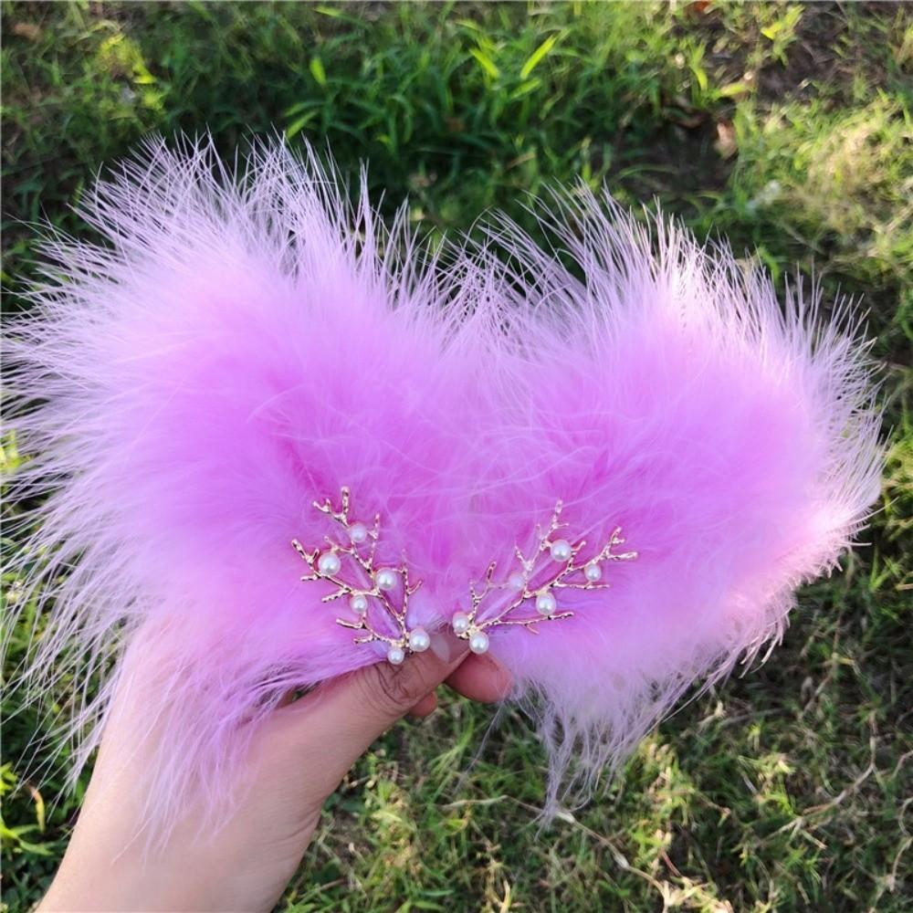 Fairy 12cm Fairy Feather Hairpins Feather Sweet Style Feather Barrettes Side Clip Feather Hair Clip Wedding Party