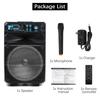 12inches 2000W LED Portable Bluetooth Speaker Box Trolley Speakers Home Theater Karaoke Sound Box with Wireless Microphone