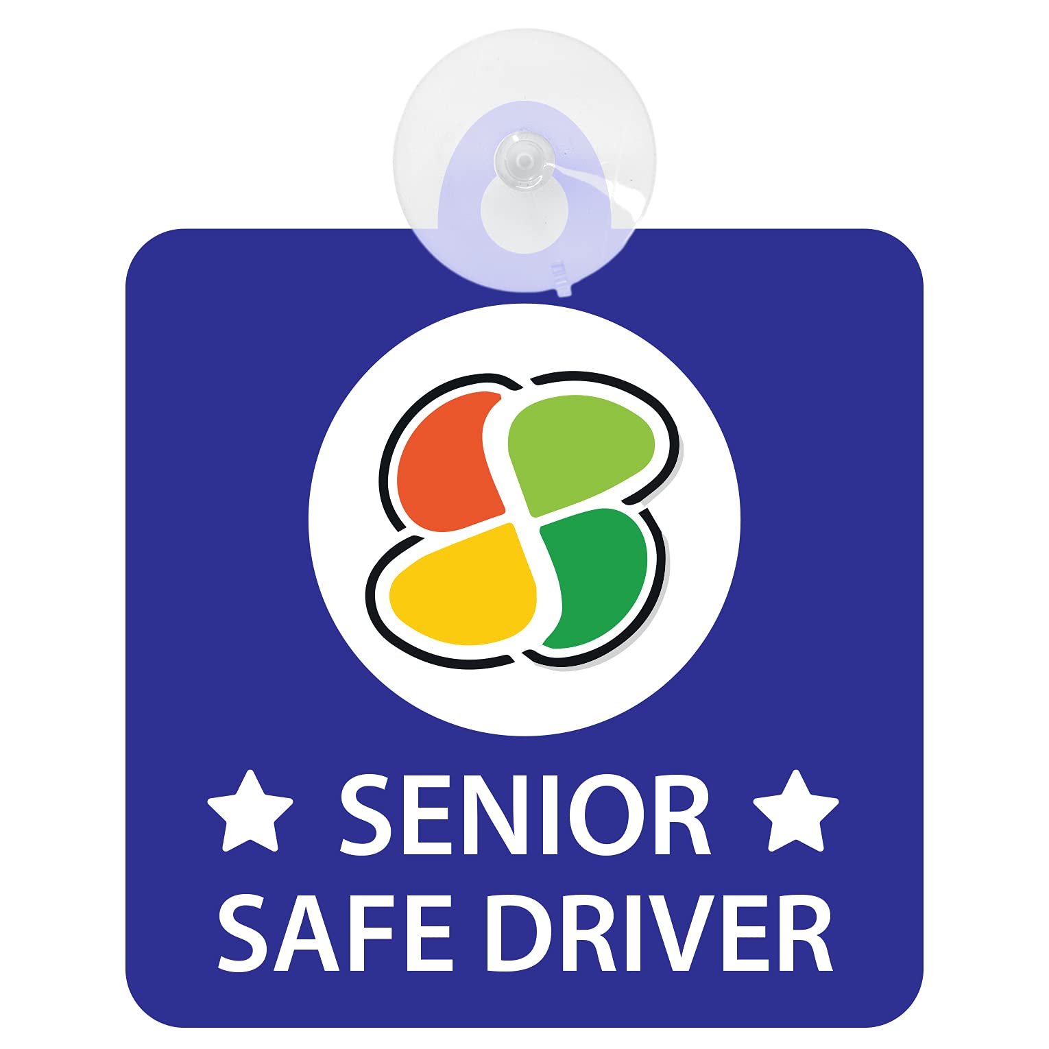 

Знак безопасности для пожилых людей SENIORSAFEDRIVER Тип присоски (синий)