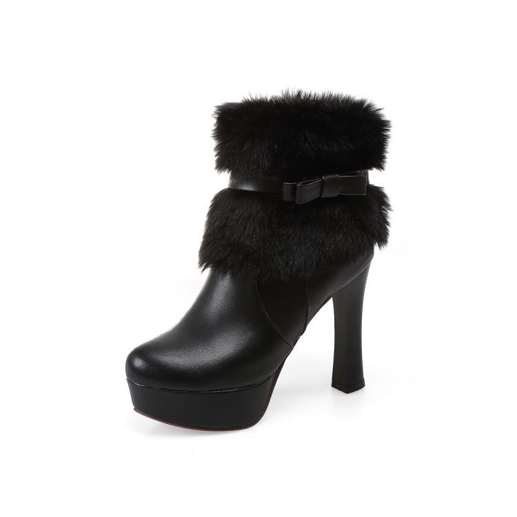 2026 Neue Herbst- und Winter-Dicke Absatz-Europäische und Amerikanische Rundspitze Rosa High-Heel Übergröße Damenstiefel