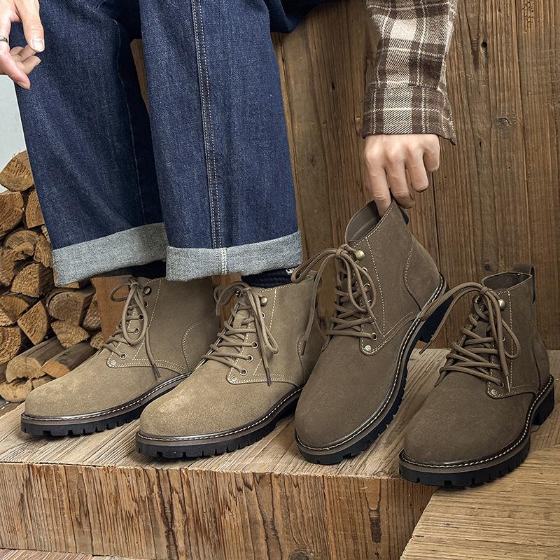 Martin Boots Men's 2025 Autumn and Winter Velvet Thickened Warm Young Men's Leisure Trend British Tooling Boots