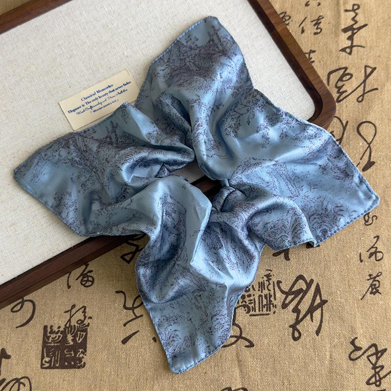 French Style Stain Scrunchies Ponytail Holder Rubber Bands Pearl Square Hair Rope Ties Elastic Hair Bands Women Hair Accessories