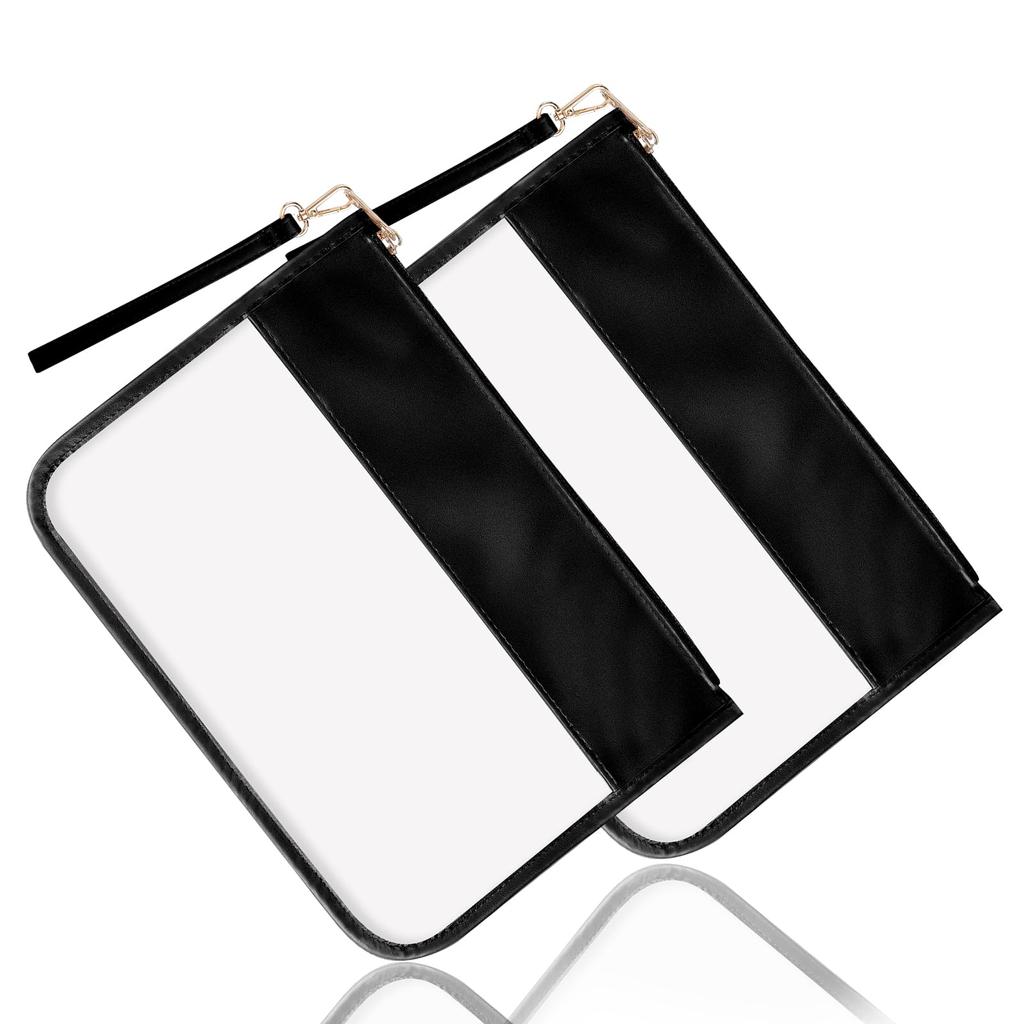 1/2pz Borsa per Trucco Impermeabile e Trasparente, Borsa Piatta da Viaggio in PVC per Conservare il Trucco Contenitore per Trucco