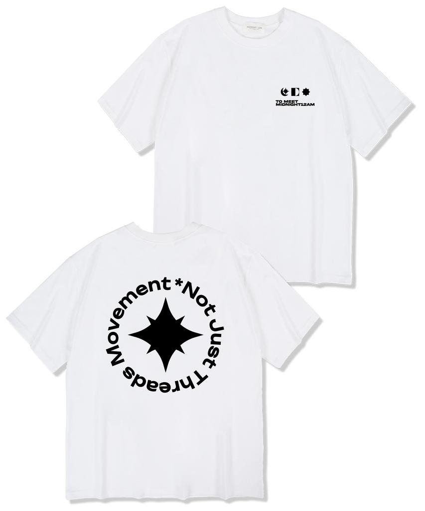 MIDNIGHT12AM Symbol To Meet Oversized Short Sleeve T-Shirt White
