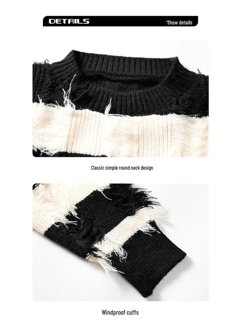 Asymmetrical Fringe Sweater: American Casual Fashion for Autumn/Winter 2025