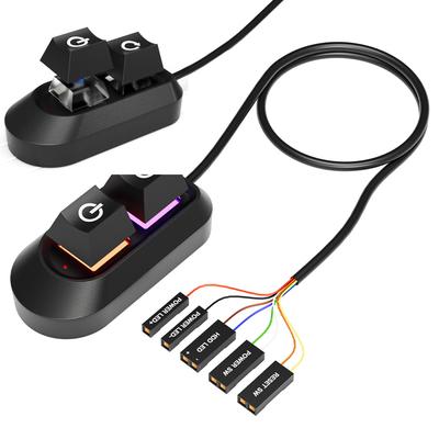 2M Desktop-Computer Netzschalter RGB-Beleuchtung Externer Netzschalter Mainboard Ein Aus PC-Netzschalter-Taste für PC-Gehäuse