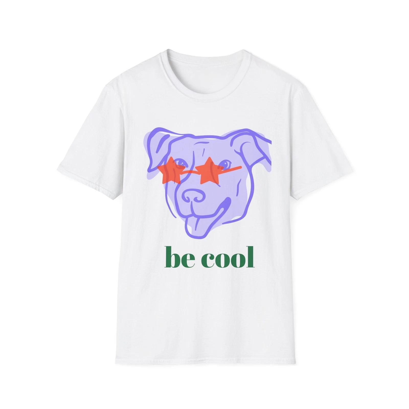 Purple Dog with Star Sunglasses be cool T-Shirt | Cute Graphic Tee S