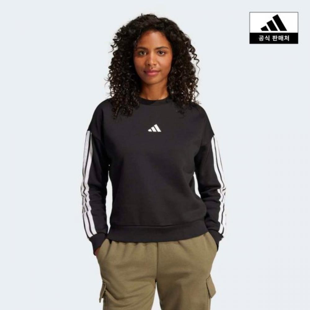 Adidas Essential 3 Stripe Fleece Sweatshirt Je1298