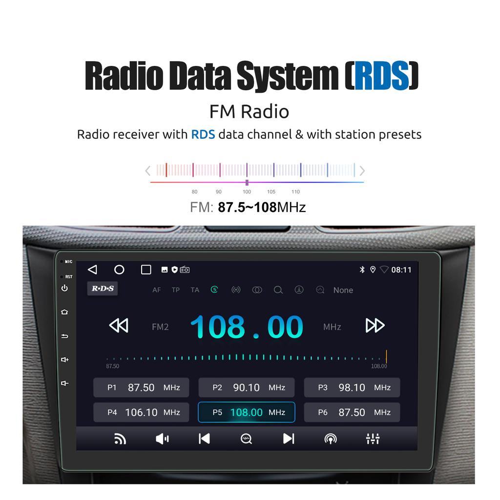 ESSGOO 9" Carplay Android Auto Car Radio AM 522~1629 kHz 2Din Android 4G 64G Universal Multimedia Player Autoradio Stereo GPS