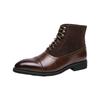 Men's Retro Lace-up High-top Leather Boots - Plus Size Spring/Autumn Fashion Casual Shoes
