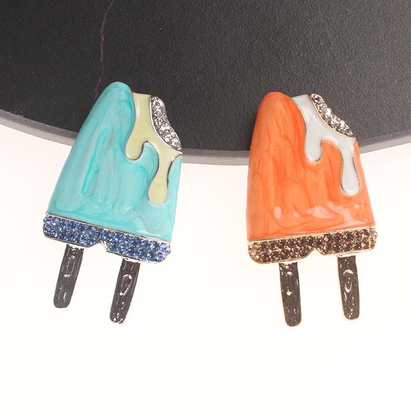 Cartoon Ice Cream Brooch Unisex Color Enamel Party Casual Badge Gift