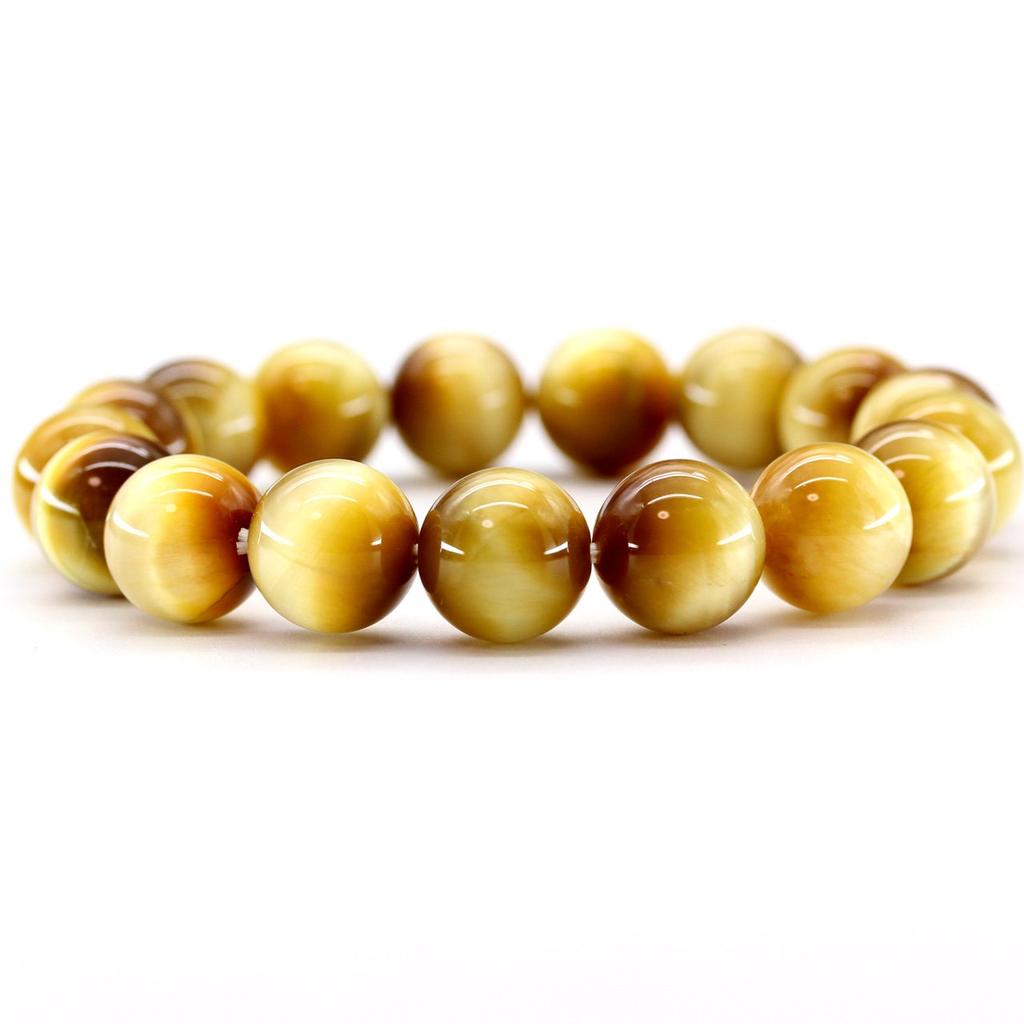 [Ishiki] AAAA Premium Altın Kaplan Gözü 12mm Patlayıcı Servet İçin Dua Boncukları Bileklik Para, İş ve Zenginlikte İyi Şans [b116]