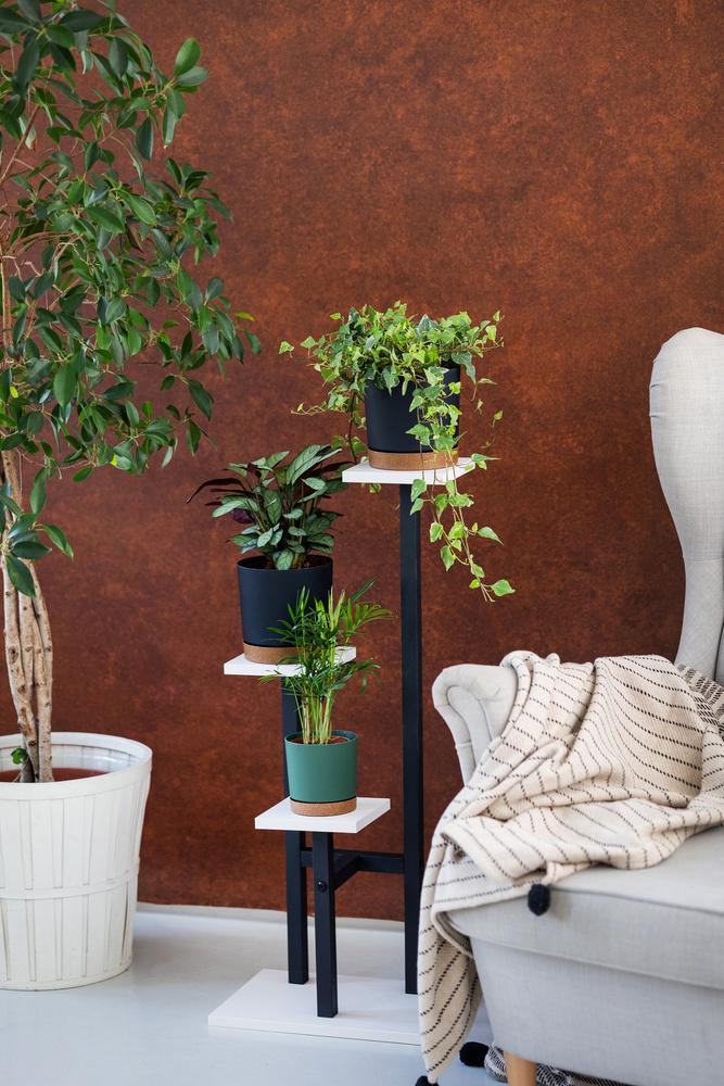 PEAK Universal Flower Stand - White, 3-tier Flower Stand for 3 Pots