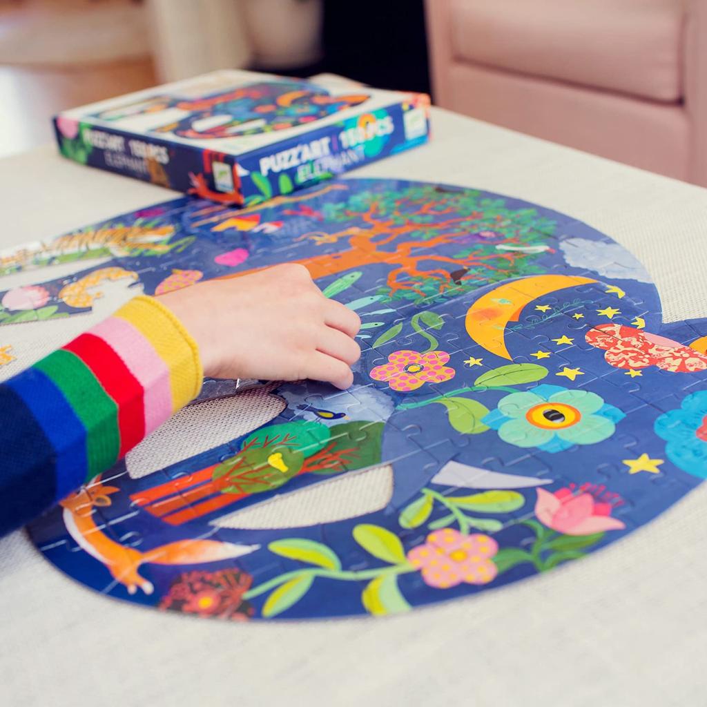 DJECO Puzzle Elephant Jigsaw Puzzle Educational Animal Puzzle Children Boys Gift 6 Years Old 150 Pieces (DJ07652)