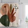 Nordic Style Bathroom Soft Fabric Shower Curtain Abstract Tropical Plant Art Pattern Waterproof Bathroom Decorative Curtain