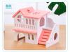 Wooden Hamster Hideout House Pet DIY Hideout Hut Toy Double-storey Pet Hut Play Toy Small Animal Supplies Cages Accessories